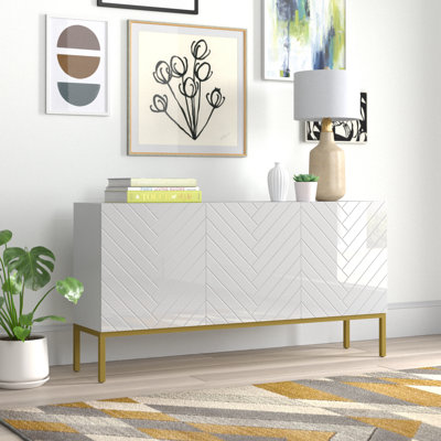 Buffet Attie de 63 po avec finition ultrabrillante