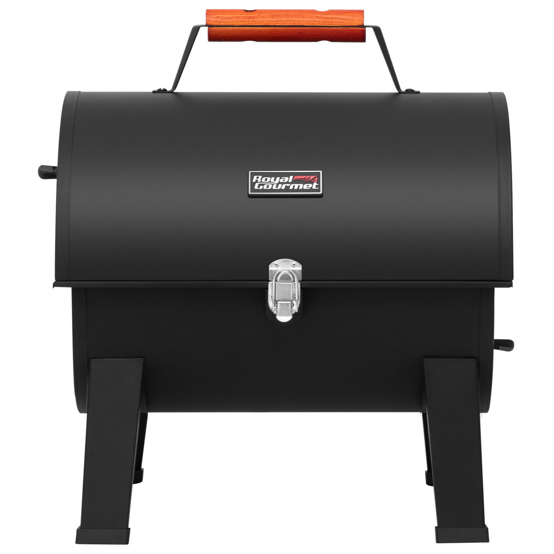 Royal Gourmet Portable Charcoal Grill with 2 Side Cooking Area, Outdoor Compact BBQ Grill for Backyard, Black Royal Gourmet