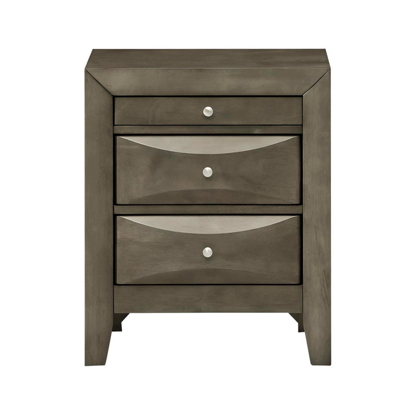 Elegant Gray Storage Nightstand