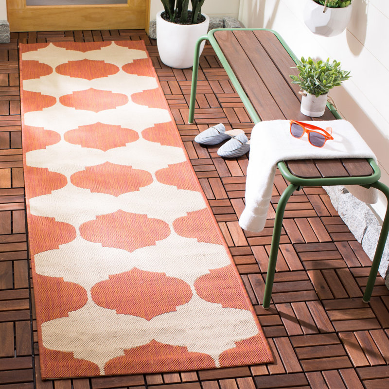 Herefordshire Performance Geometric Indoor/Outdoor Area Rug, Runner 2'3" x 12'