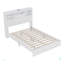 Queen Size Vintage Platform Bed,With Storage Headboard And Charging Station