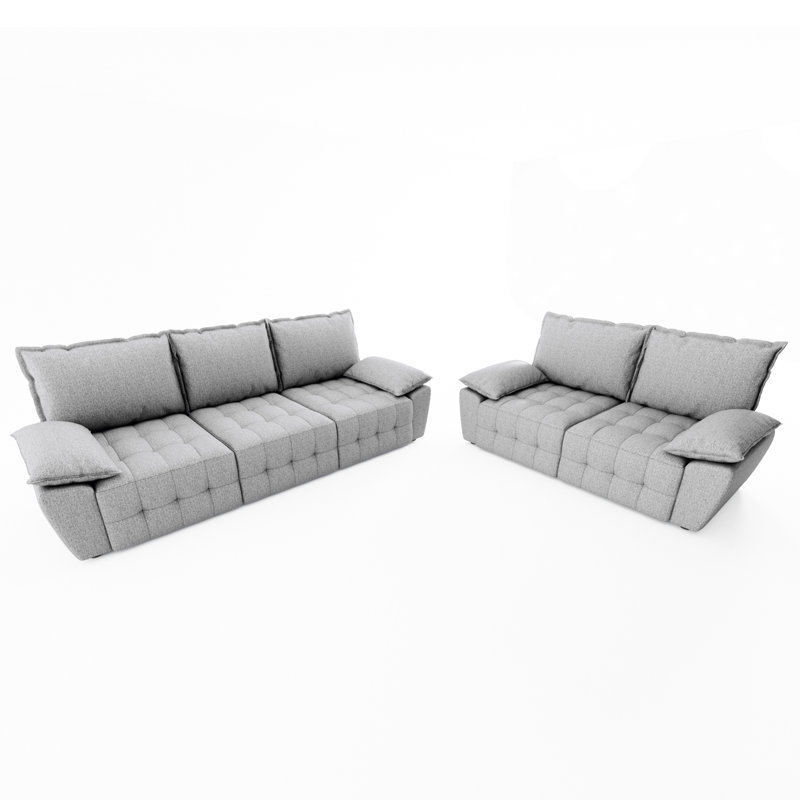 Canapé modulaire en tissu pour chambre à coucher, bureau, gris clair Arikaree Couches for Living