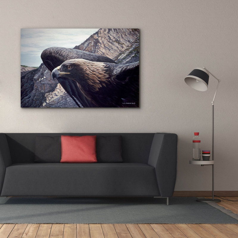 Aigle royal sur toile par Ron Parker, H 40 po x l 60 po x P 1,5 po