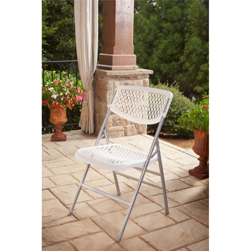Plastic / Resin Stackable Folding Chair Folding Chair Set, White