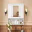 Armoire à pharmacie murale 35 po x 28 po, armoire de salle de bain moderne avec miroir, armoire à miroir avec tablettes ouvertes-1448013841