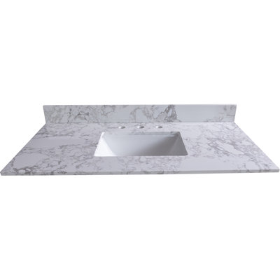49 Marble Material 1 Single Bathroom Vanity Top Yes Sink