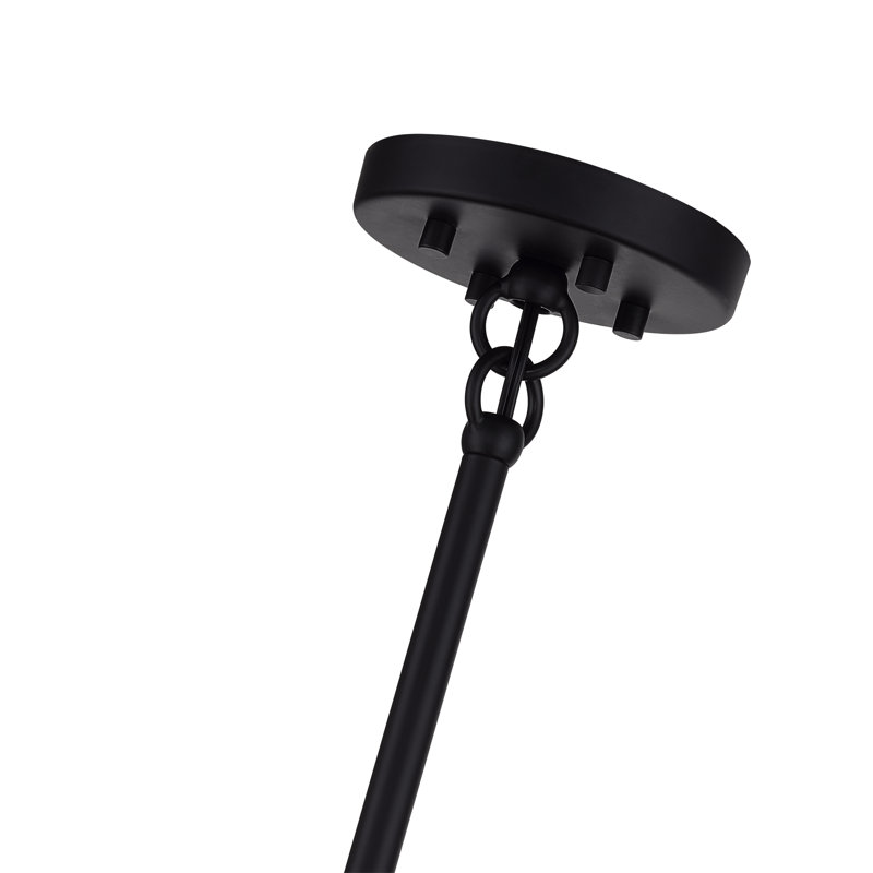 8 Light Black Large Chandelier With Brushed Nickel Accents