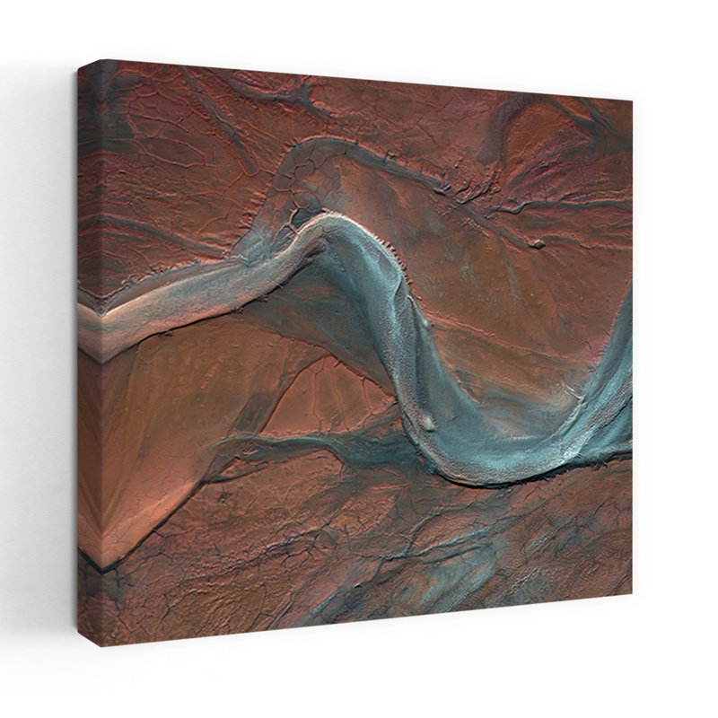 Art contemporain contemporain, paysage abstrait, H 18 po x l 18 po