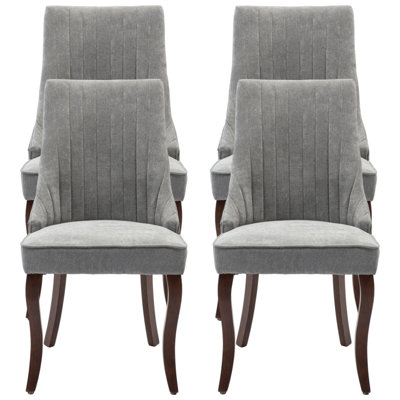 Seita Rayon Cloth Flocking Solid Wood Upholstered Dining Chairs by Red Barrel Studio