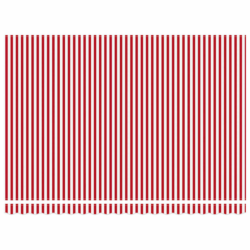 Corrigan Studio Retractable Door / Window Awning, 450 cm W x 300 cm D, Red/White/Anthracite