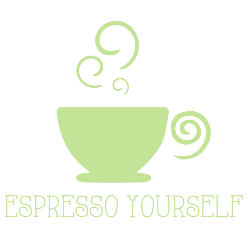 Décalcomanie murale pour expresso, H 48 po x l 58 po x P 0,01 po, Tarte à la lime