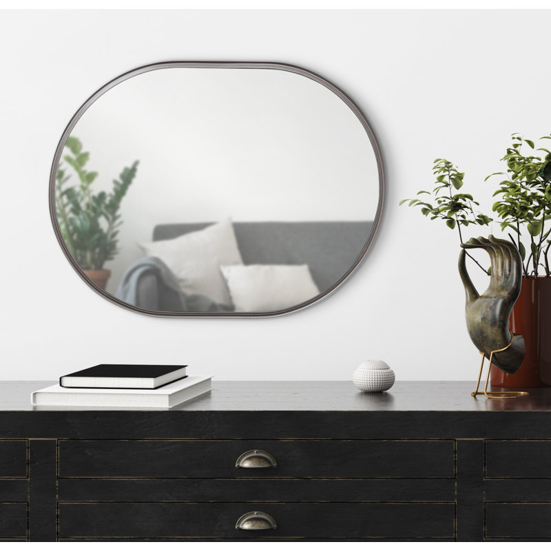 Miroir d'appoint mural Dashiya, Gris anthracite, 18 po x 24 po
