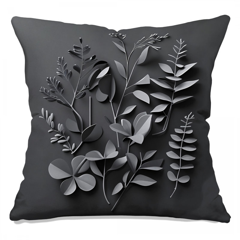 Coussin Leaves, coussins double face nature, 14 X 14 pouces