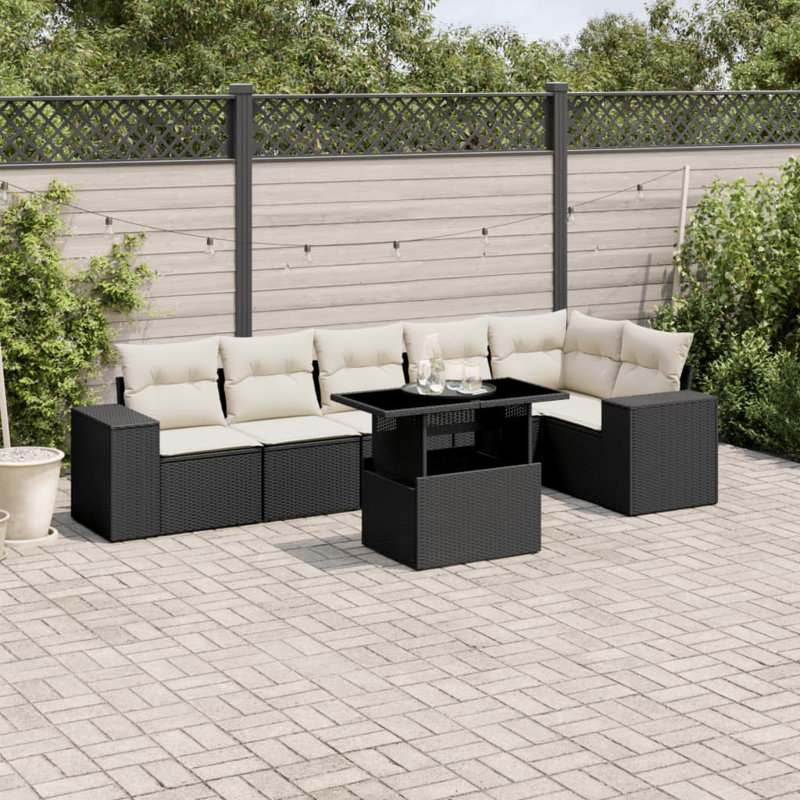 Vidaxl Garden Sofa Set Black, Cream
