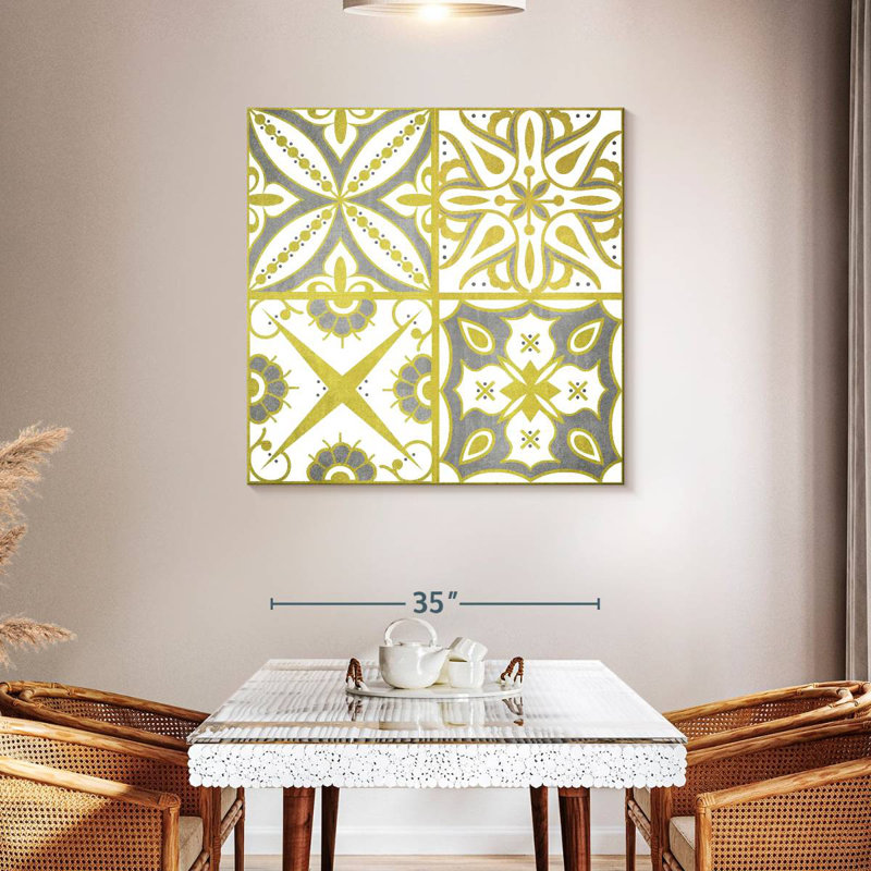 Carreaux azulejo or lime, H 39 po x l 39 po