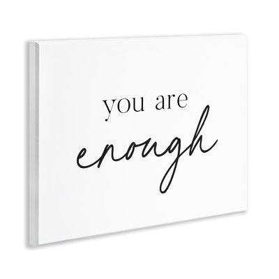 You Are Enough Sentiment Wall Plaque, design by Lettered and Lined