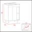 Meuble-lavabo 24 po Meka, deux tablettes extérieures, armoire à deux portes - blanc