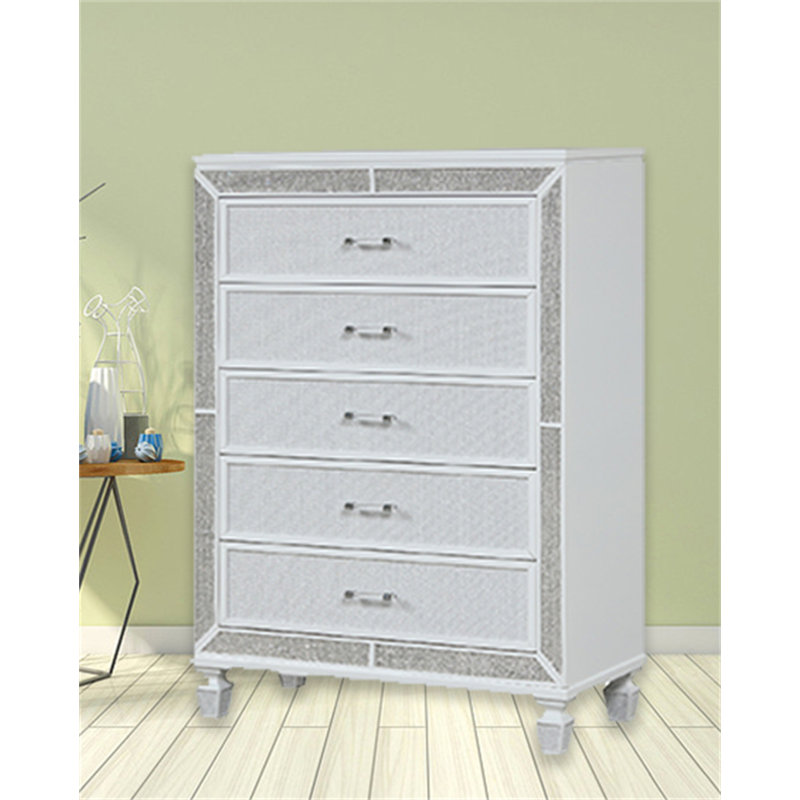 Commode 5 tiroirs l 37 po MIGGINS, Blanc