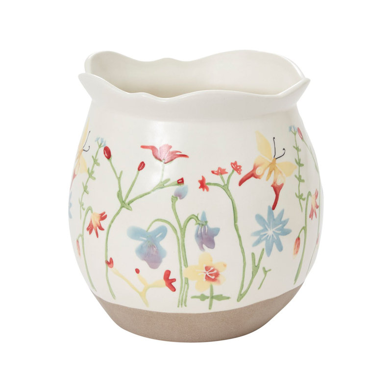 Ceramic Planter, 8.5" H x 7.5" W x 7.5 D