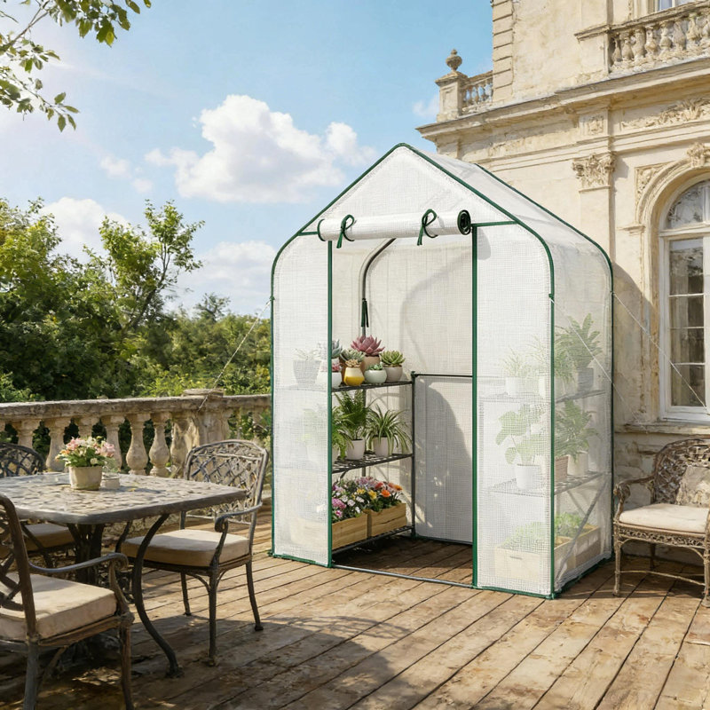 Garden Greenhouse,Outdoor Greenhouse,Spacious Greenhouse, Dark Green/White