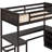 Twin Size Loft Bed With Desk, Wooden Loft Bed With Shelves,-1585769863