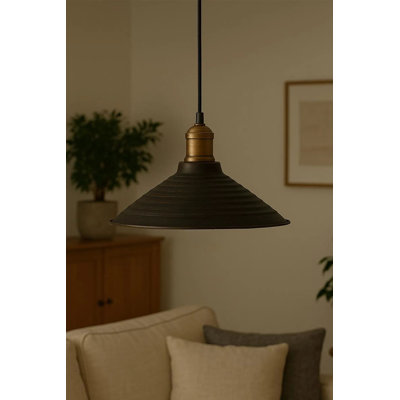 Lustre moderne ajustable, corps en plastique noir, 11 po x 7,9 po | Hauteur: 7,9 - 22,8 pouces | 1 x douille E27 de 40 W maximum, ampoule non incluse | Conception élégante pour le salon, la salle à manger et les vestibules, indice de protection IP20