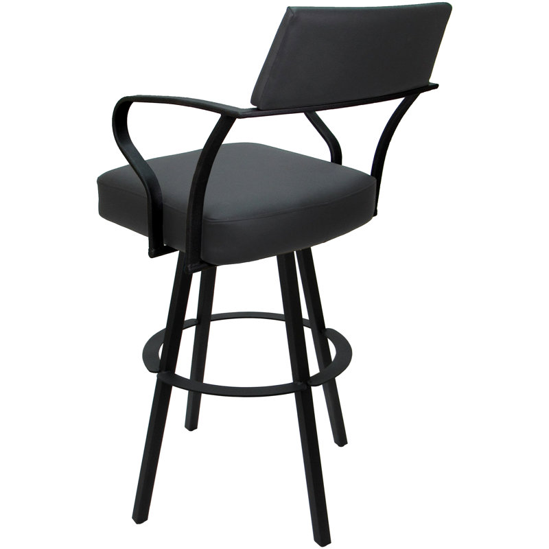 Tabouret de bar pivotant en métal 30 po Vickky, Gris, Noir
