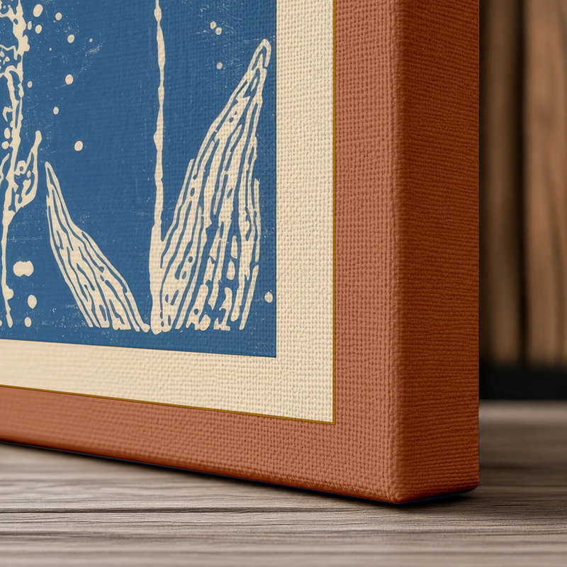 Daisy Study Botanical - Wrapped Canvas, 24x16 - 61.0 x 40.6 cm, Terracotta Border