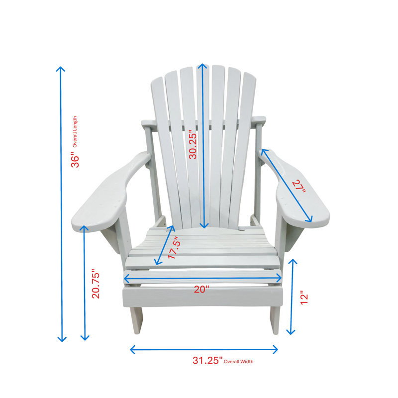 Weathercraft Classic Solid Wood Adirondack Chair – 14 Sherwin-Williams Finish Options, Outdoor Patio Seating, 511 Black