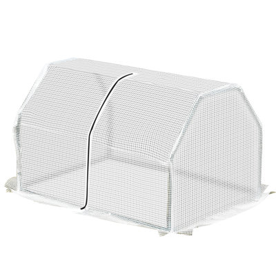 Orlane Mini Greenhouse Grow House PVC Cover Steel Frame White