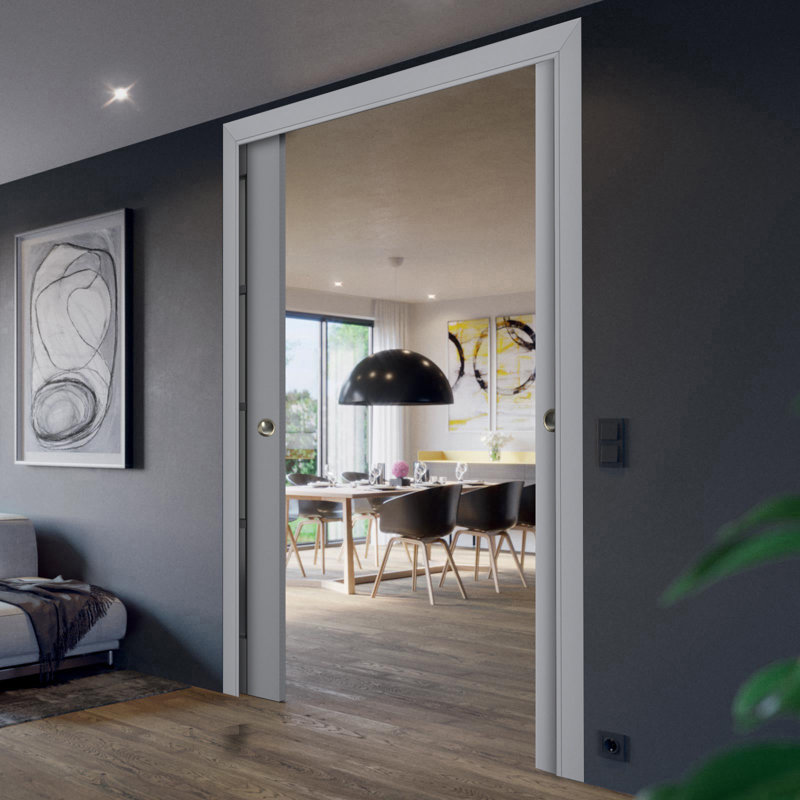 Portes de placard Veregio, 79,5 po x 17 po, Gris
