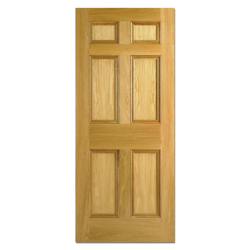 Nostalgia 6P Oak Unfinished Internal Door, 198.1 cm H x 68.6 cm W x 3.5 cm D
