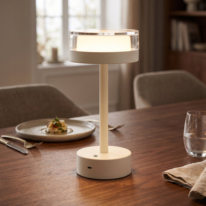 Lampe de table blanche à DEL sans fil 12 po rechargeable