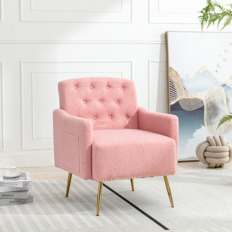 Albrechtice Velvet Armchair, Pink