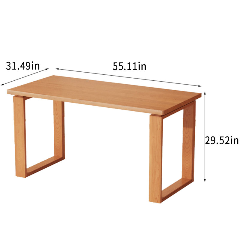 Rreon Cherry Solid Wood Dining Table, 31.49" W x 55.11" L