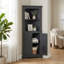 Armoire de coin haute de 176 cm (69,4 po) de style champêtre avec étagères réglables-1882392665