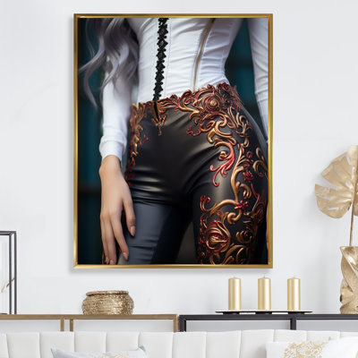 " Gold Fashion Artwork On Model "