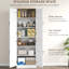 Unité de rangement de cuisine, autoportante 67 po avec 4 portes et tablettes réglables, blanc pour garde-manger pratique, plus d'espace