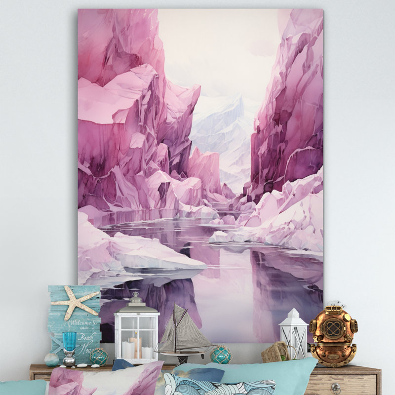 Iceberg polaire II d'Idajete - impression, H 20 po x l 12 po x P 1 po, Toile tendue