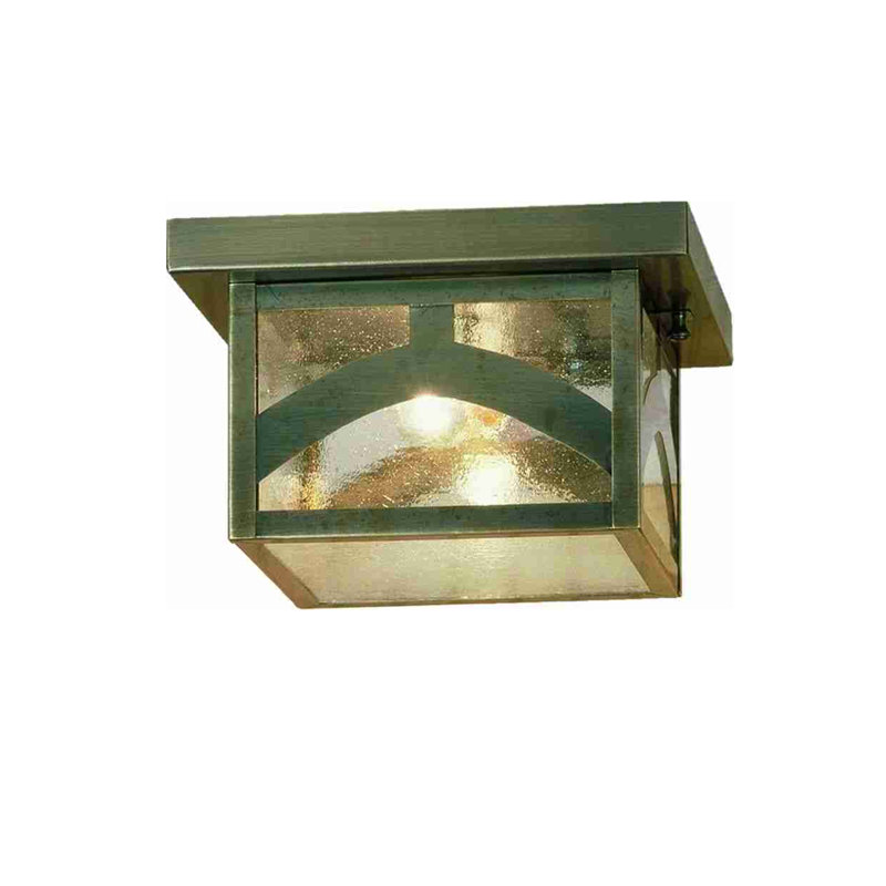 1 - Light Flush Mount, Brass, Clear