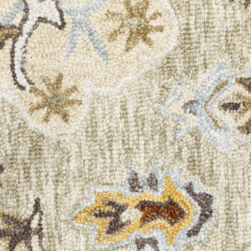 Handmade Reversible Brown and White Wool Oriental Rug