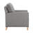 Classic Traditional Push Back Reclining Chair Gray Fabric Upholstery Cushion Seat Solid Wood Furniture 1Pc