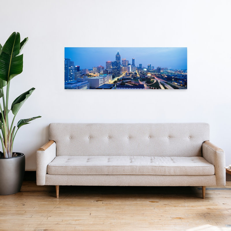 Evening In Atlanta Atlanta Georgia USA by Jerry Driendl Photography - Wrapped Canvas Panoramic Print