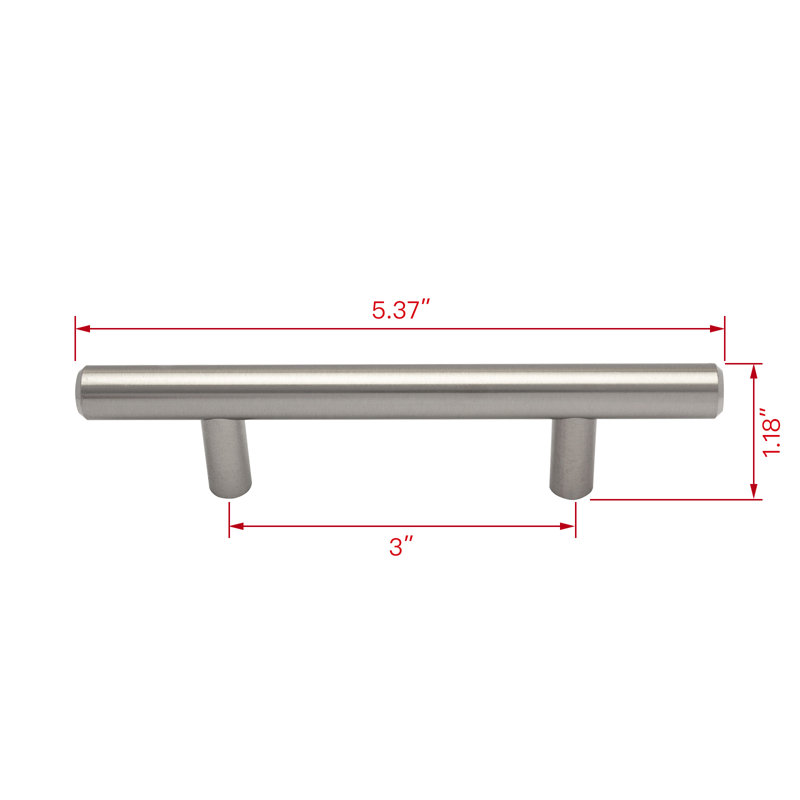 Brushed Nickel Modern Cabinet Drawer Pull Handle with Mounting Hardware