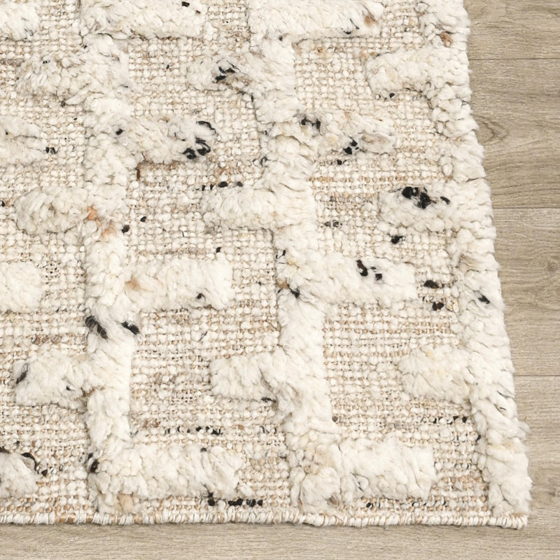 Kapala Geometric Shapes Area Rug in Ivory, Rectangle 5' x 8'