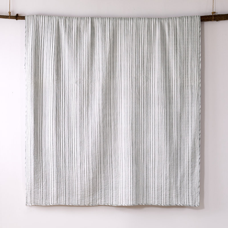 Bondi Stripe Grey Twin Quilt Set