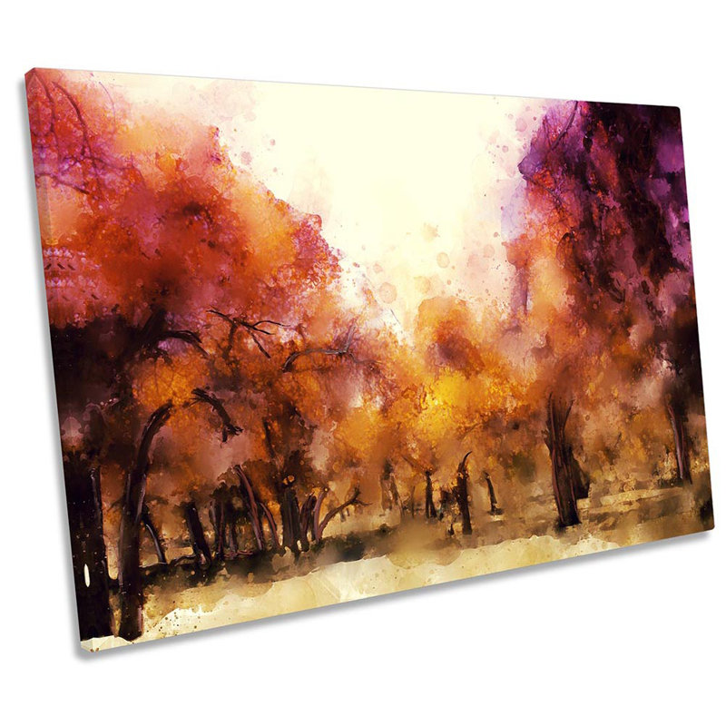 Sunset Forest Abstract Repro - Wrapped Canvas Print, 30.5cm H x 45.7cm W x 2cm D
