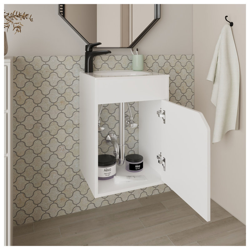 Meuble-lavabo mural avec porte et lavabo intégré Furniture, Modern