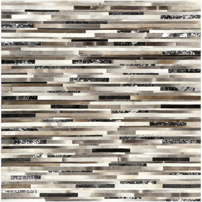 Trail Geometric Area Rug in Brown/Silver/Ivory