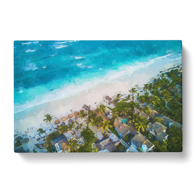 Washed Up In Tulum Mexico In Abstract - Wrapped Canvas Painting, 35cm H x 50cm W x 3cm D